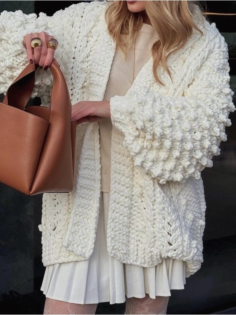 Cozy Chunky Knit Women's Sweater Cardigan - Buttery Yellow - Handmade